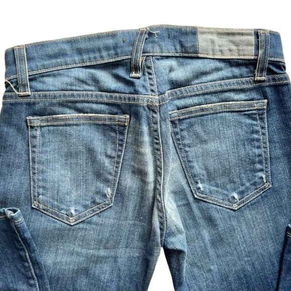 Elizabeth and James Jefferson Button Up Flare Jeans Mid Rise Medium Wash Size 25 - Picture 3 of 14